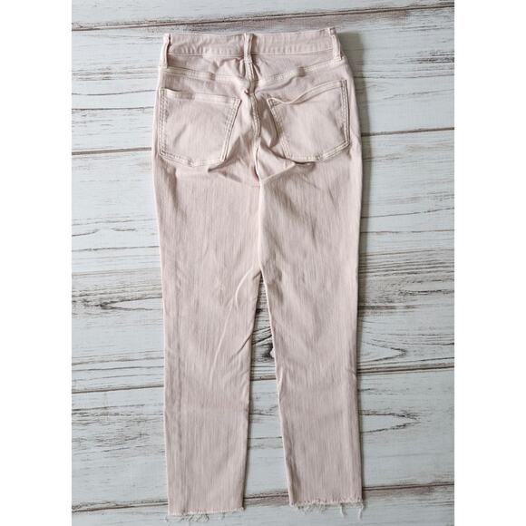LC Lauren Conrad  High Rise Skinny Ankle Pink Jeans with frayed hem sz 6 - Picture 5 of 6